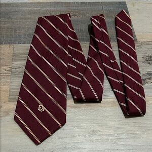 Christian Dior - Men's Burgundy Stripe Silk Blend Neck Tie Career Office Wear